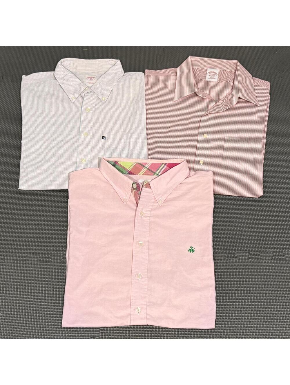 Bundle of 3 Brooks Brothers Men's XXL Long Sleeve Button-Up Dress Casual Shirts